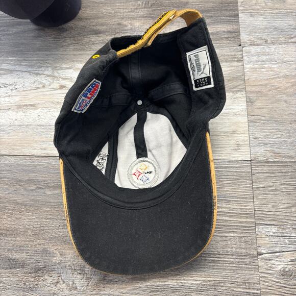 Vintage Puma NFL Pro Line Pittsburgh Steelers Black Brown Men One Size - Picture 7 of 9